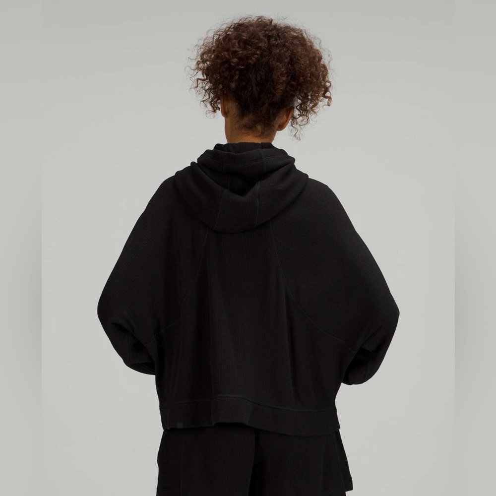 61. Lululemon black waffle athletic hoodie - Picture 3 of 11